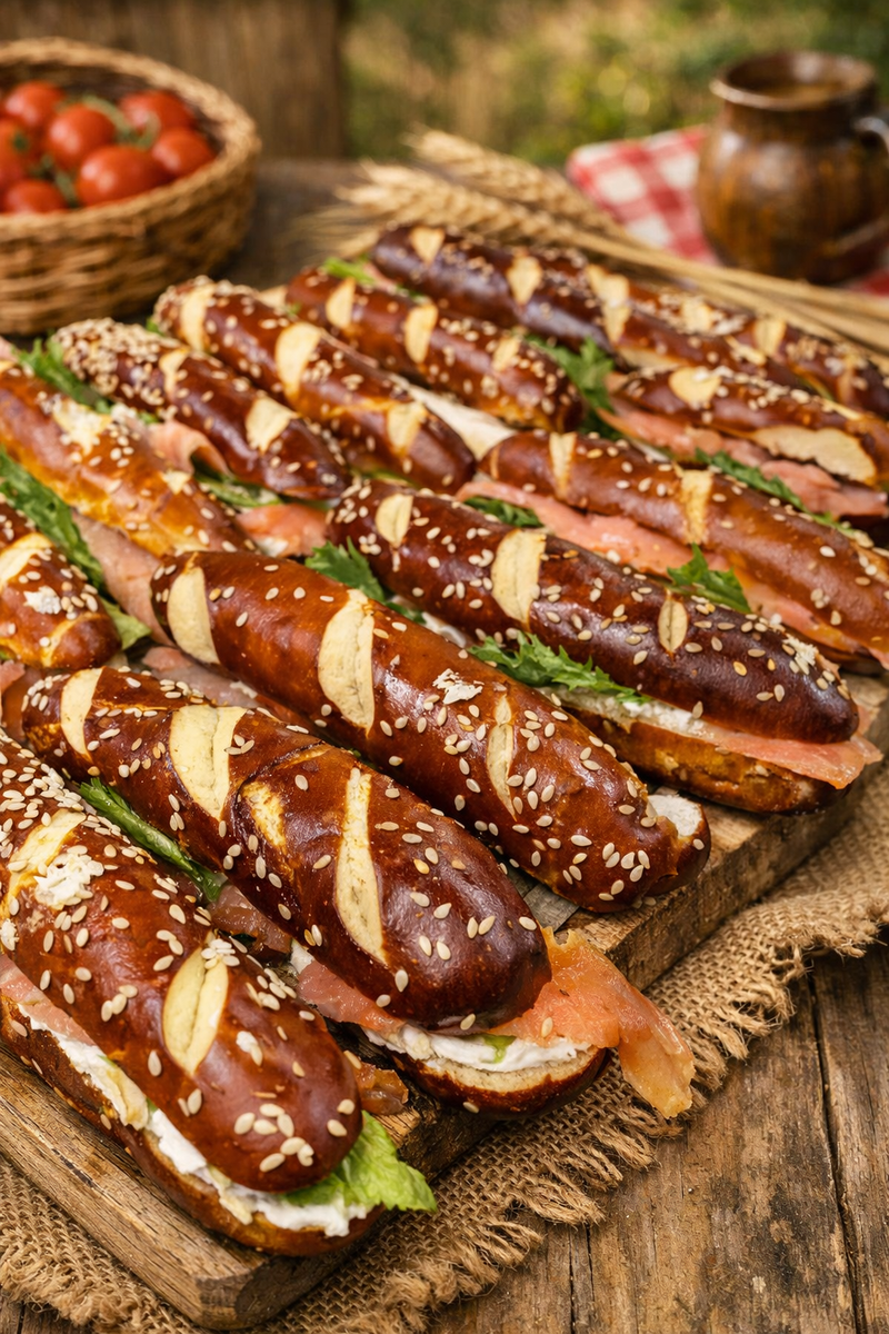 כריכוני מיני פרעצל עם גבינת שמנת וסלמון