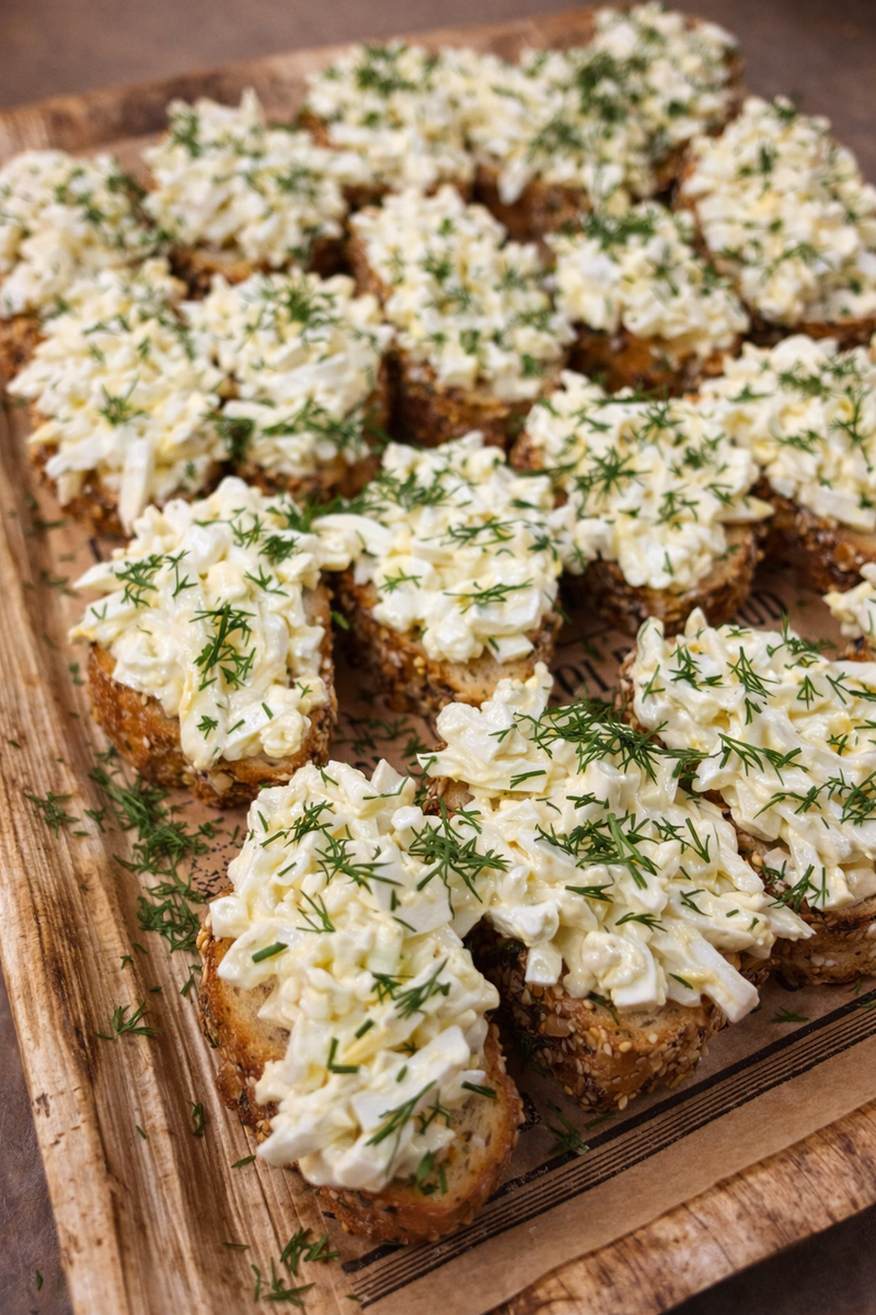 כריכוני קוקטייל מבגט – סלט ביצים קלאסי