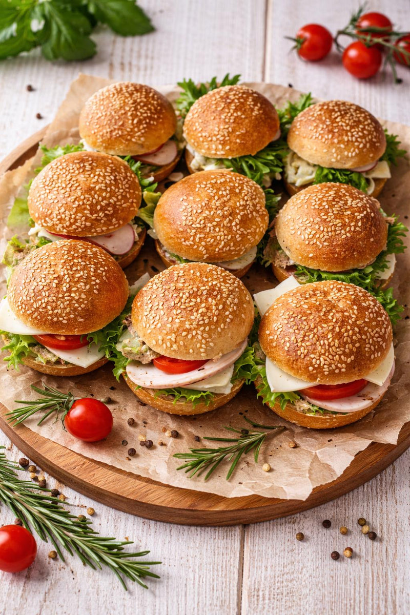 מגש כריכונים בלחמניות ביס במגוון מליות